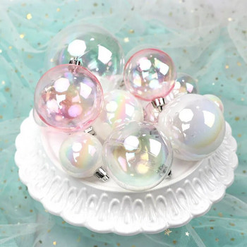 6 бр Коледна украса Цветна топка Прозрачна топка Bubble Magic Ball Красиво парти за рожден ден Цветна декорация на маса