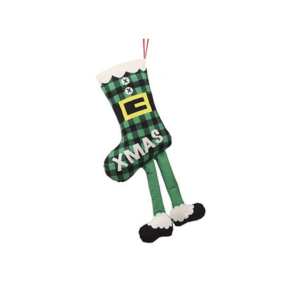 Vicces, hosszú lábú karácsonyi harisnya ajándéktáska Fantasztikus manózokni karácsonyfa / kandalló Akasztódíszek Flanel szövetek