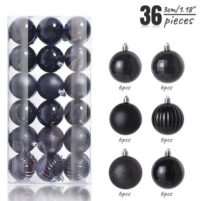 36 τμχ 3 εκ. Μπάλα Χριστουγεννιάτικου Δέντρου Κόκκινο Χρυσό Ασημί Χρώμα Πλαστικές Μπάλες για Χριστουγεννιάτικες Προμήθειες Χριστουγεννιάτικη Μπάλα Διακοσμητικά