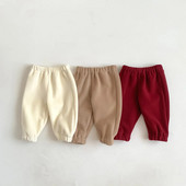 Ziemas zīdaiņu bikses Masīvas zīdaiņu sporta bikses zēniem meitenēm brīvas harēma bikses ikdienas flīsa bikses korejiešu bērniem biezas siltas bikses