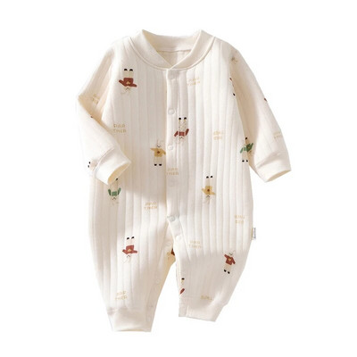 Őszi babaruhák pamut újszülött nadrágos mackó nyuszi rajzfilm nyomtatott jumpsuit kisgyermek csecsemő bébi fiú lány body 0-24M
