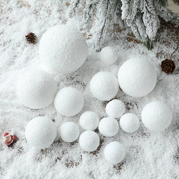 4-10 εκ. Λευκή νιφάδα χιονιού Χριστουγεννιάτικη μπάλα κρεμαστή στολίδι DIY Crafts Μπάλες από αφρό Χριστουγεννιάτικο δέντρο Κρεμαστά Στρογγυλή Πρωτοχρονιάτικη διακόσμηση για το σπίτι