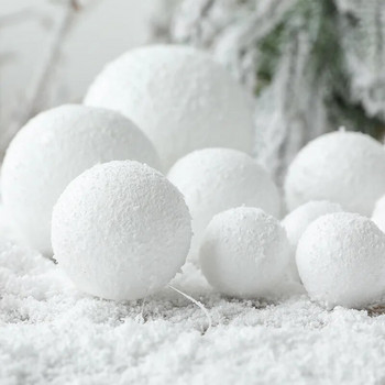 4-10 εκ. Λευκή νιφάδα χιονιού Χριστουγεννιάτικη μπάλα κρεμαστή στολίδι DIY Crafts Μπάλες από αφρό Χριστουγεννιάτικο δέντρο Κρεμαστά Στρογγυλή Πρωτοχρονιάτικη διακόσμηση για το σπίτι
