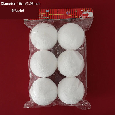 4-10 cm Bijela pahulja Božićna kuglica Viseći ukras DIY rukotvorine Božićno drvce Kuglice od pjene Privjesci Okrugli novogodišnji ukrasi za dom