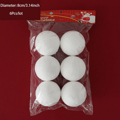 4-10 cm Bijela pahulja Božićna kuglica Viseći ukras DIY rukotvorine Božićno drvce Kuglice od pjene Privjesci Okrugli novogodišnji ukrasi za dom