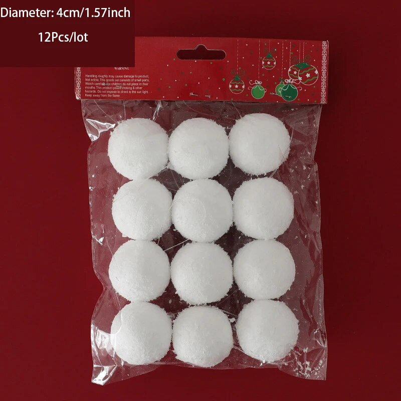 4-10 cm Bijela pahulja Božićna kuglica Viseći ukras DIY rukotvorine Božićno drvce Kuglice od pjene Privjesci Okrugli novogodišnji ukrasi za dom