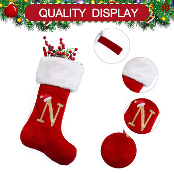 Μεγάλες χριστουγεννιάτικες κάλτσες 50 εκατοστών με μονόγραμμα με γράμματα Κόκκινη κάλτσα για οικογενειακή Πρωτοχρονιά Χριστουγεννιάτικες στολές χριστουγεννιάτικων δέντρων 2024