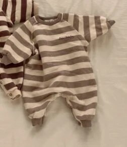 Φθινοπωρινό χειμερινό μωρό Fleece Romper Νεογέννητο Βρέφος Αγόρια Plus Βελούδινο Ριγέ Ολόσωμο Βαμβακερό Μικρό Κορίτσια Χοντρό ζεστό ένα κομμάτι