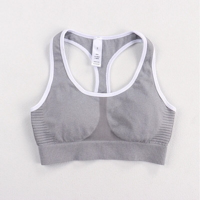 Σετ γιόγκα χωρίς ραφές Γυναικείο Γκρι Γκρι Δύο 2 τμχ Σουτιέν Crop Top Κοκκάκι Αθλητικά Ενδύματα γυμναστικής Γυμναστική Αθλητικά Σετ