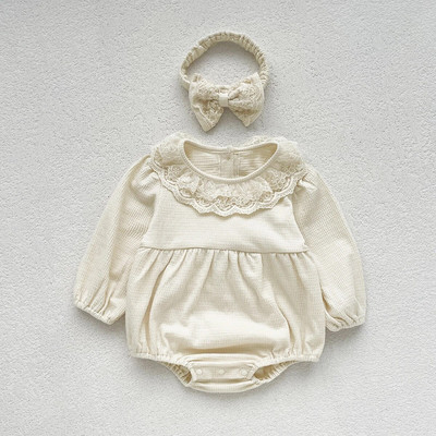 0–2 gadus vecu meiteņu zīdaiņu rudens kombinezons, kokvilnas zīdaiņu kombinezons ar garām piedurknēm