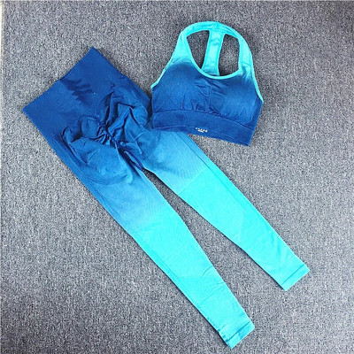 Női sport tornaterem leggings jóga szett Sport melltartó Fitness nyakkendőfesték varrat nélküli leggings edzés Női ruhák Conjunto aktív öltönyök