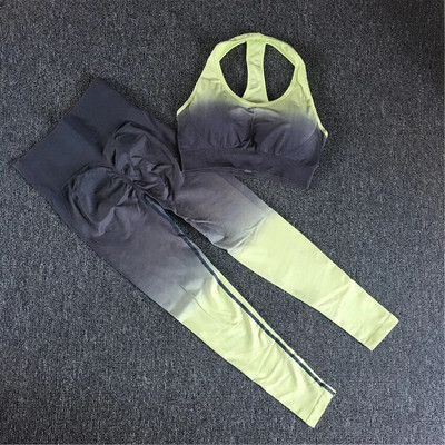 Női sport tornaterem leggings jóga szett Sport melltartó Fitness nyakkendőfesték varrat nélküli leggings edzés Női ruhák Conjunto aktív öltönyök