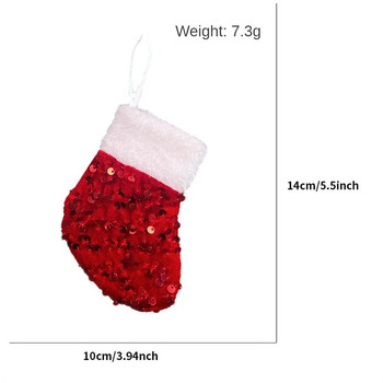 Коледна украса Мънисто Малки чорапи Коледна банна Торбичка за подарък Декорация Висулка Мини Коледна елха Висулка Висяща торбичка за подарък
