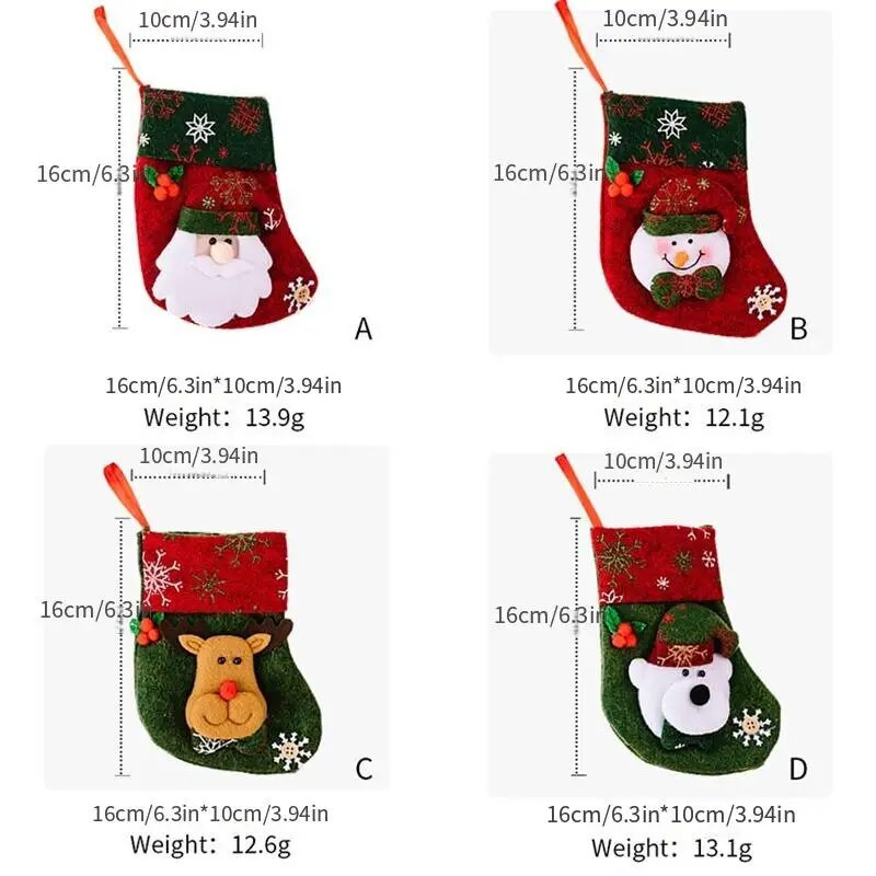 1 kom Božićni ukrasi Snježna pahulja Retro čarape Crtani poklon čarape Božićni ukrasi za čarape