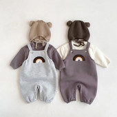 Korejski kombinezon s duginim vezom Dječji kombinezoni Zimski kombinezon za novorođenčad Flis kombinezon za malu djecu Jesenska odjeća za djevojčice