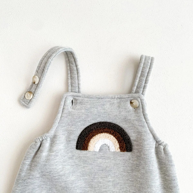 Korejski kombinezon s duginim vezom Dječji kombinezoni Zimski kombinezon za novorođenčad Flis kombinezon za malu djecu Jesenska odjeća za djevojčice