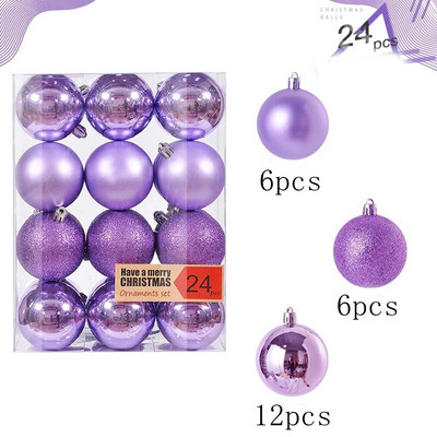 Božićna kuglica od 24 komada Božićni ukrasi Božićno drvce Privjesci Ukrasi za dom Navidad Nova godina 2023. Dekorativni pribor Dodaci