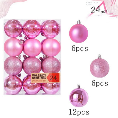 Božićna kuglica od 24 komada Božićni ukrasi Božićno drvce Privjesci Ukrasi za dom Navidad Nova godina 2023. Dekorativni pribor Dodaci