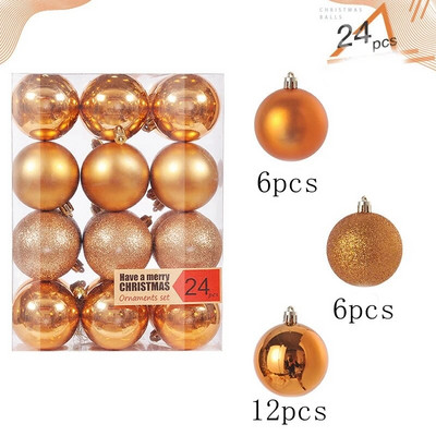 Božićna kuglica od 24 komada Božićni ukrasi Božićno drvce Privjesci Ukrasi za dom Navidad Nova godina 2023. Dekorativni pribor Dodaci