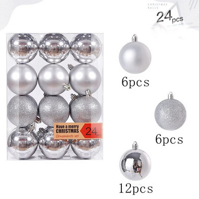 Božićna kuglica od 24 komada Božićni ukrasi Božićno drvce Privjesci Ukrasi za dom Navidad Nova godina 2023. Dekorativni pribor Dodaci