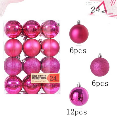 Božićna kuglica od 24 komada Božićni ukrasi Božićno drvce Privjesci Ukrasi za dom Navidad Nova godina 2023. Dekorativni pribor Dodaci