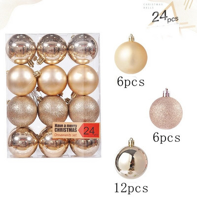Božićna kuglica od 24 komada Božićni ukrasi Božićno drvce Privjesci Ukrasi za dom Navidad Nova godina 2023. Dekorativni pribor Dodaci