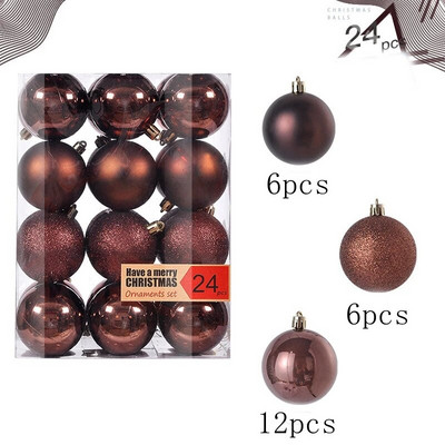 Božićna kuglica od 24 komada Božićni ukrasi Božićno drvce Privjesci Ukrasi za dom Navidad Nova godina 2023. Dekorativni pribor Dodaci