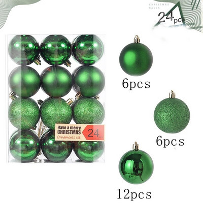 Božićna kuglica od 24 komada Božićni ukrasi Božićno drvce Privjesci Ukrasi za dom Navidad Nova godina 2023. Dekorativni pribor Dodaci