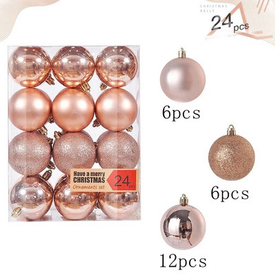 Božićna kuglica od 24 komada Božićni ukrasi Božićno drvce Privjesci Ukrasi za dom Navidad Nova godina 2023. Dekorativni pribor Dodaci