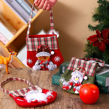 Коледни подаръци Торбичка за подаръци Дядо Коледа Торбичка за бонбони Коледна украса за дома Весела Коледа Декор Ръчен пакет