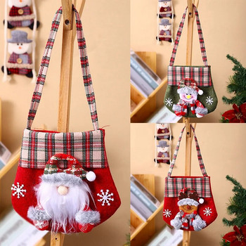 Коледни подаръци Торбичка за подаръци Дядо Коледа Торбичка за бонбони Коледна украса за дома Весела Коледа Декор Ръчен пакет