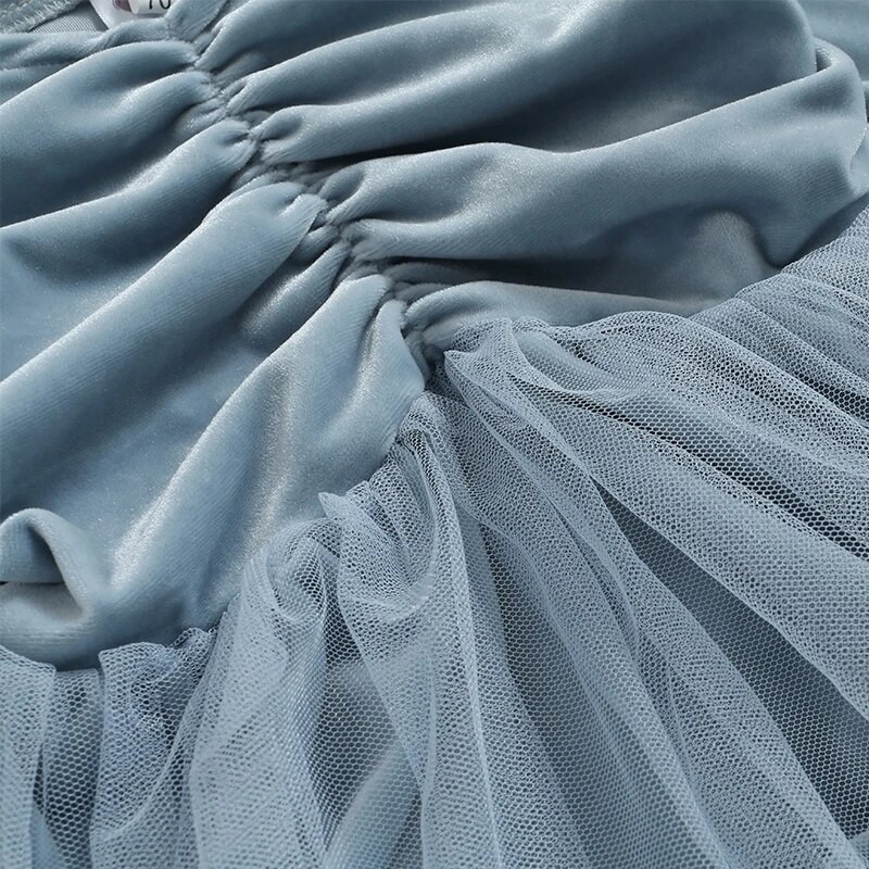 Listenwind 0-2Y kislány pólós ruha, egyszínű bársonyhálós hosszú ujjú kombinék újszülött kisgyermekeknek, aranyos ruhák