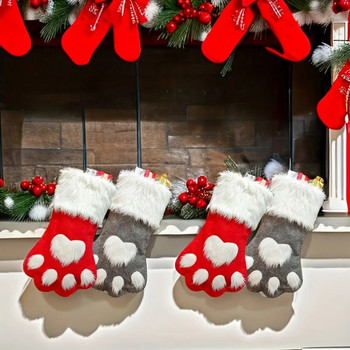 Коледни чорапи Плетене Снежинка Писмо Чорап Коледна украса за дома Коледно дърво Орнамент Подарък Navidad Natal Нова година