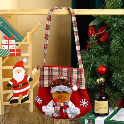 Jauna karikatūra Ziemassvētku konfekšu soma dāvanu soma Ziemassvētku rokassomiņa Ābolu soma Ziemassvētku dāvana Ziemassvētku vecīša somas Ziemassvētku rotājumi Ziemassvētku vecīša maisi