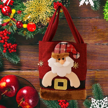 Коледна украса Карикатура Дядо Коледа Снежен човек Лос Торбичка за подаръци Весела Коледа Декор Детска торбичка за подаръци Торбичка за бонбони Коледна дамска чанта