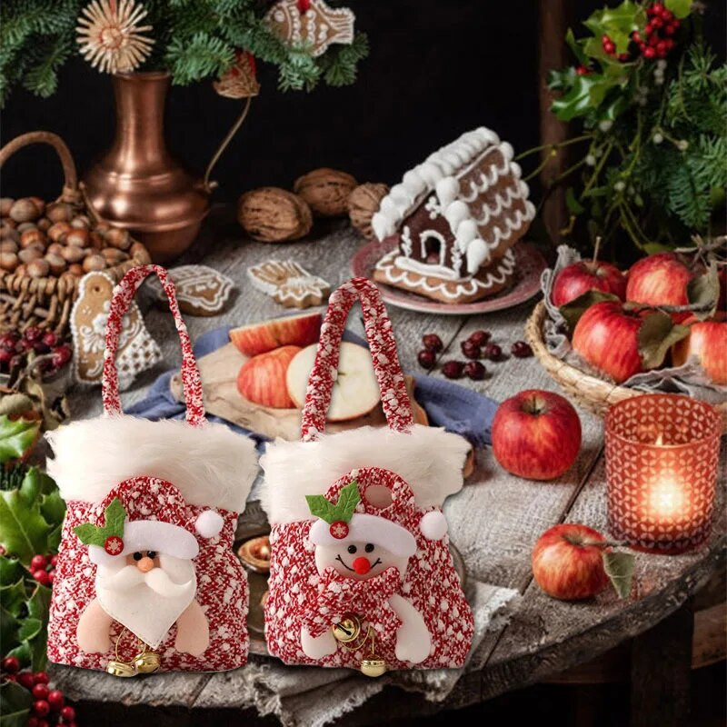 Χριστουγεννιάτικα στολίδια Κινούμενα σχέδια Άγιος Βασίλης Χιονάνθρωπος Άλκη Τσάντα δώρου Καλά Χριστουγεννιάτικη διακόσμηση Παιδική τσάντα δώρου Τσάντα καραμέλα Χριστουγεννιάτικη τσάντα