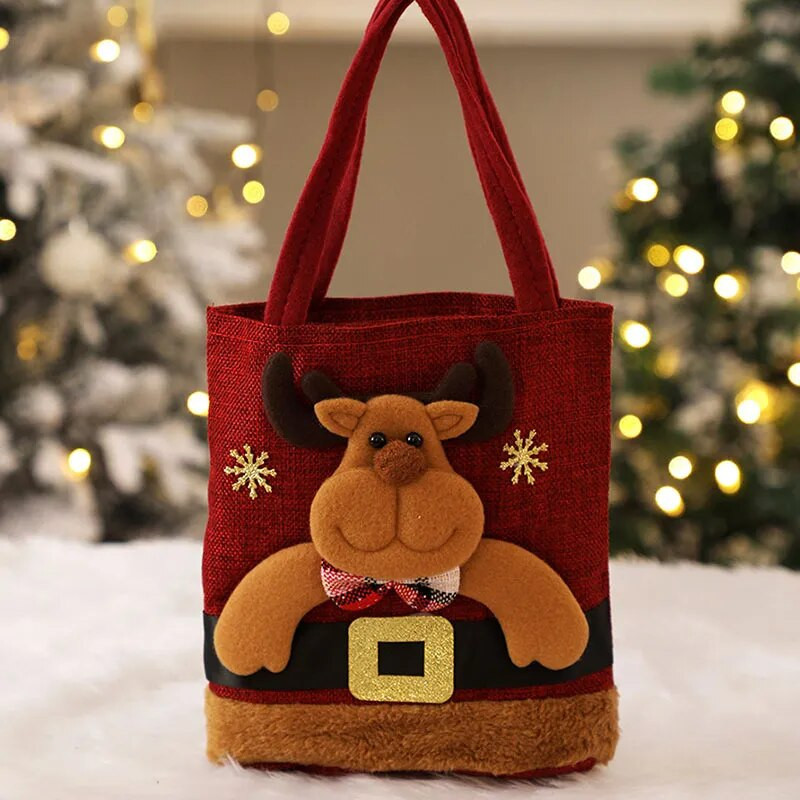 Χριστουγεννιάτικα στολίδια Κινούμενα σχέδια Άγιος Βασίλης Χιονάνθρωπος Άλκη Τσάντα δώρου Καλά Χριστουγεννιάτικη διακόσμηση Παιδική τσάντα δώρου Τσάντα καραμέλα Χριστουγεννιάτικη τσάντα