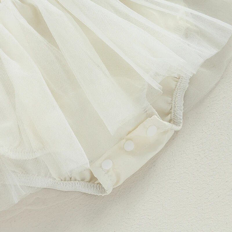 Listenwind 0-2Y csecsemő baba lányoknak tavaszi, őszi pólós ruha flitteres 3D virágos hosszú ujjú, kerek nyakú jumpsuit