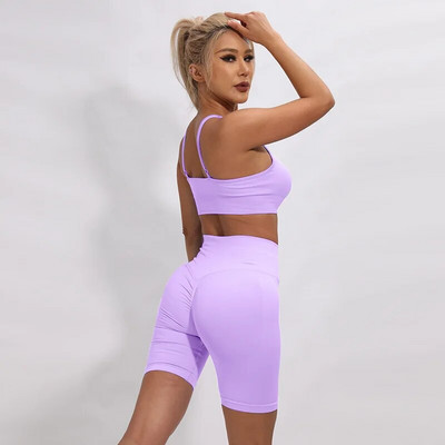 Ženski sportski set Joga kratke hlače Sportska odjeća za vježbanje Ljetni sportski grudnjak i kratki dvodijelni kompleti Odijelo za teretanu Odjeća za fitness Ženska trenerka