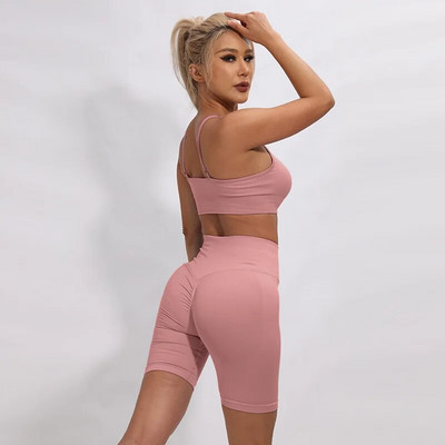 Ženski sportski set Joga kratke hlače Sportska odjeća za vježbanje Ljetni sportski grudnjak i kratki dvodijelni kompleti Odijelo za teretanu Odjeća za fitness Ženska trenerka