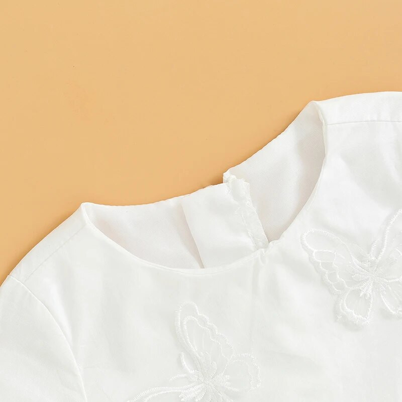 Listenwind 0-2Y Baby Girl 2-daļīgs apģērbs ar garām piedurknēm, crew kakla tauriņš, tilla raibs A-line kleita ar cepures krišanas tērpu