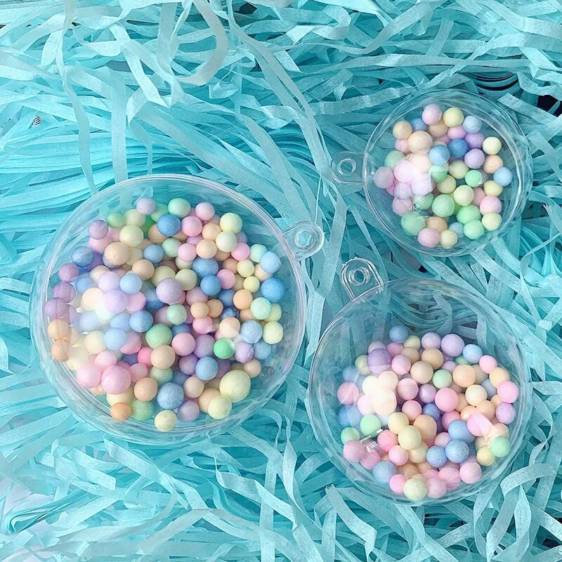 5gab Ziemassvētku eglītes piekaramie rotājumi bumbiņu caurspīdīga plastmasas apaļa bumba pildāmi rotājumi ballītes kāzu Ziemassvētku dekors 4/5/6/7cm