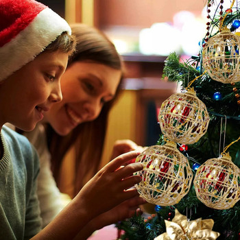 Χριστουγεννιάτικο χριστουγεννιάτικο δέντρο 6 τεμάχια χρυσή μπάλα μπιχλιμπίδια Κρεμαστό στολίδι για πάρτι Navidad Χρυσόσκονη Χριστουγεννιάτικη Μπάλα με Ζυγαριά