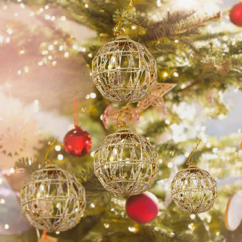 Χριστουγεννιάτικο χριστουγεννιάτικο δέντρο 6 τεμάχια χρυσή μπάλα μπιχλιμπίδια Κρεμαστό στολίδι για πάρτι Navidad Χρυσόσκονη Χριστουγεννιάτικη Μπάλα με Ζυγαριά