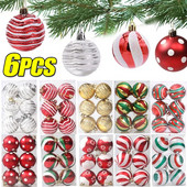 6PCS Božićne kuglice Crveno Zeleno Bijelo Božićni ukrasi za drvce Lopta Nova godina Navidad Viseći privjesak Blagdanski ukrasi za kućne zabave