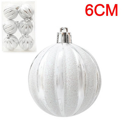 6PCS Božićne kuglice Crveno Zeleno Bijelo Božićni ukrasi za drvce Lopta Nova godina Navidad Viseći privjesak Blagdanski ukrasi za kućne zabave