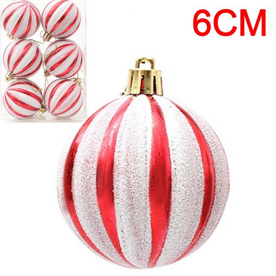 6PCS Božićne kuglice Crveno Zeleno Bijelo Božićni ukrasi za drvce Lopta Nova godina Navidad Viseći privjesak Blagdanski ukrasi za kućne zabave