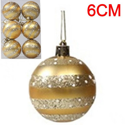 6PCS Božićne kuglice Crveno Zeleno Bijelo Božićni ukrasi za drvce Lopta Nova godina Navidad Viseći privjesak Blagdanski ukrasi za kućne zabave