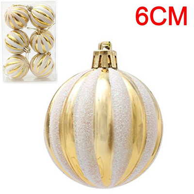 6PCS Božićne kuglice Crveno Zeleno Bijelo Božićni ukrasi za drvce Lopta Nova godina Navidad Viseći privjesak Blagdanski ukrasi za kućne zabave