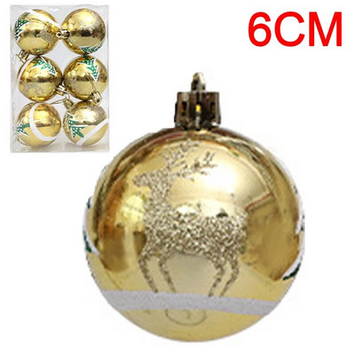 6PCS Božićne kuglice Crveno Zeleno Bijelo Božićni ukrasi za drvce Lopta Nova godina Navidad Viseći privjesak Blagdanski ukrasi za kućne zabave